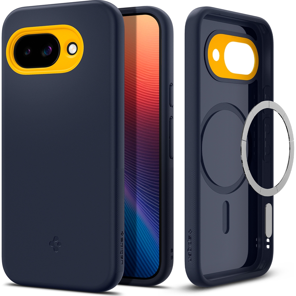 Etui Spigen Nano Pop Mag do MagSafe do Google Pixel 9a, granatowo-żółte